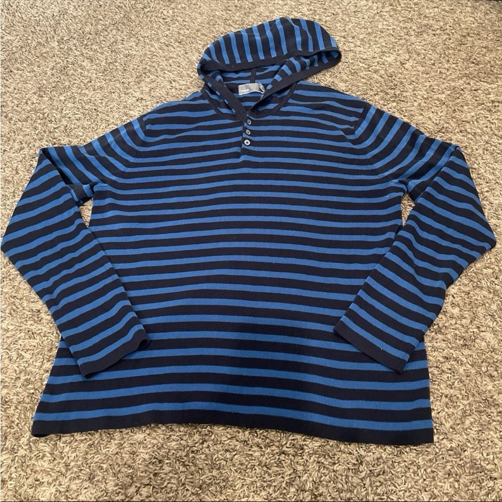 Vince 100% cotton striped long sleeve hoodie, shirt men’s XL